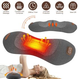 3 in 1 Lumbar Support Pillow with Vibration Massage, Heating & Airbag Stretching, Memory Foam Back Massager for Lower Back Pain Relief