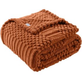 Rust Throw Blanket - Soft & Fluffy Fleece, Cute & Aesthetic, Perfect For Sofa, Couch, Chair, Bed, Living Room & Bedroom, All-Season Use, Plush & (Option: RUST)