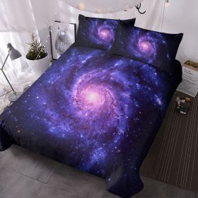 Interstellar Vortex Starry Sky Print Duvet Cover Set for Bedroom Purple Starry Sky Duvet Cover Bedding Set Kids Adult Bedroom Quilt Cover Set wit (size: QUEEN)