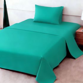 4pcs ultra-soft 85g sheet and pillowcase set, soft solid color, machine washable, suitable for all seasons, Christmas comfortable bedding set (Color: Tea Blue, size: twin(38.98''*74.8''))