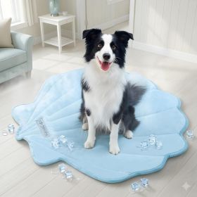 Dog Cooling Mat, Washable Pet Cooling Mat, Medium 35" x 33" Thick & Durable Large Cooling Mat for Dogs (Color: Blue)