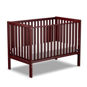 Baby Crib 5-in-1 Convertible,   Non-Toxic Finish, Simplistic Nursery Furniture (Color: Cherry)