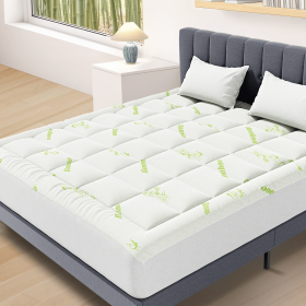 Mattress Protector, Thickened Mattress Pad with Bamboo Fiber Viscose Filling (size: Full)