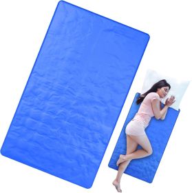 Cooling Pad Mat for Bed Cooling Mattress Pad Gel for Sleep, Summer Hot Flashes, Adult, Pets, No Water or Electricity Required(Plain,48 x 28 Inch) (Color: Blue)