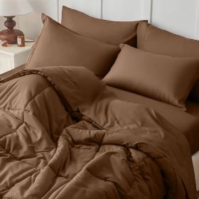 Brown 2/3-piece Set, 3 size (Inclusion: Comforter *1+Pillowcase*2, size: QUEEN)