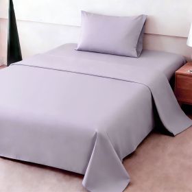 4pcs ultra-soft 85g sheet and pillowcase set, soft solid color, machine washable, suitable for all seasons, Christmas comfortable bedding set (Color: Lavender Purple, size: twin(38.98''*74.8''))