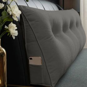 Triangle Reading Cushion With A Button-grey (Option: 60cm)